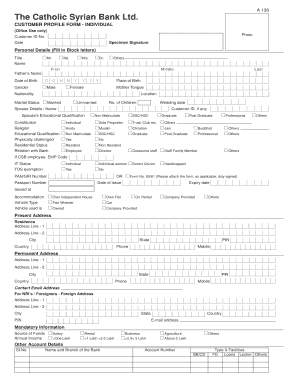 Customer Profile Form - Individual