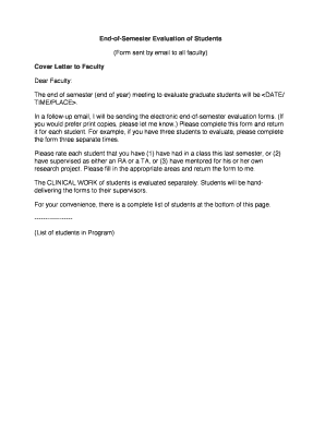End-of-Semester Student Evaluation Form