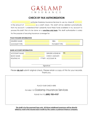 Check by Fax Authorization Form