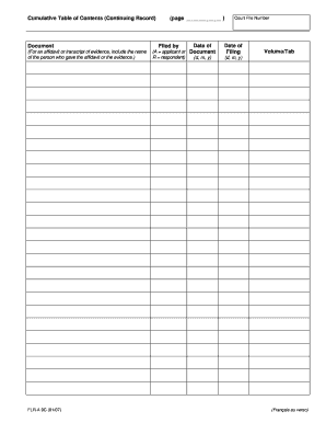 Court Document Filing Record