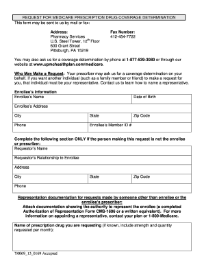 Medicare Prescription Drug Coverage Determination Form