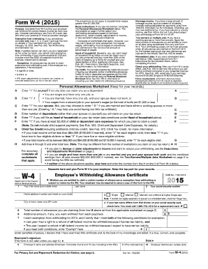 Form W-4 (2015)