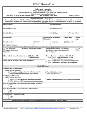 Eylea and Lucentis Prior Authorization Form