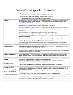 Business Visa Application for Australia