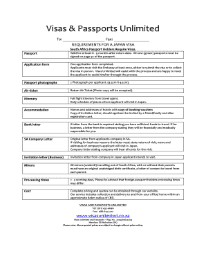 Japan Visa Application Form