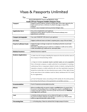 Romania Visa Application Requirements