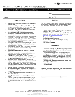 Federal Work-Study Program Agreement