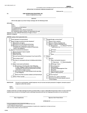 Foreign Exchange Purchase Application