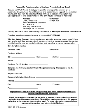 Request for Redetermination of Medicare Prescription Drug Denial