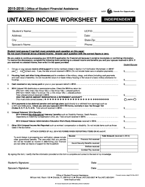 Student (and spouse if married) must complete each question on this page