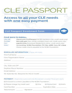 CLE Passport Enrollment Form