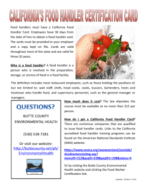 Fillable Online Food handlers must have a California Food Fax Email ...