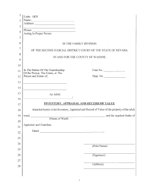 Bank Account Inventory Form