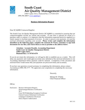 Business Information Request Form