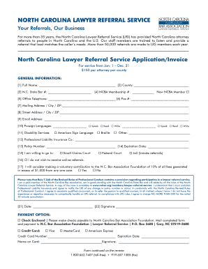 North Carolina Lawyer Referral Service Application