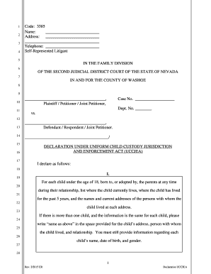 Declaration Under UCCJEA