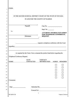 Telephone Conference Request Form