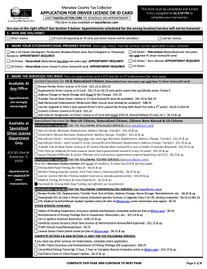 Florida Driver License or ID Card Application