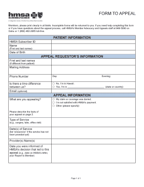 HMSA Appeal Form