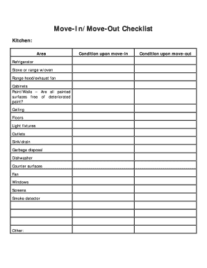 Move-In/Move-Out Checklist