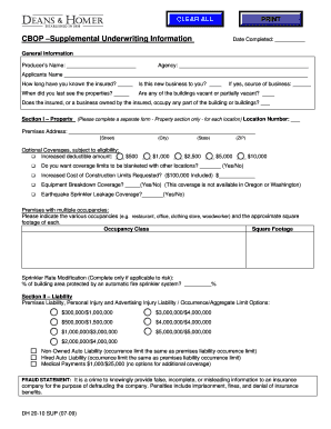 CBOP Supplemental Underwriting Information