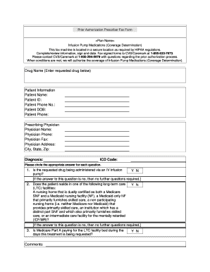 Prior Authorization Prescriber Fax Form