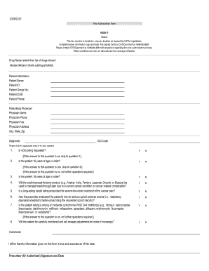 HMSA Prior Authorization Form for Abstral