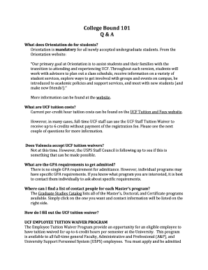 UCF Employee Tuition Waiver Program Form