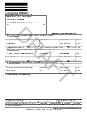 UCC Financing Statement Form UCC1