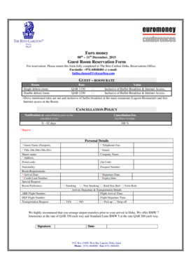 Guest Room Reservation Form