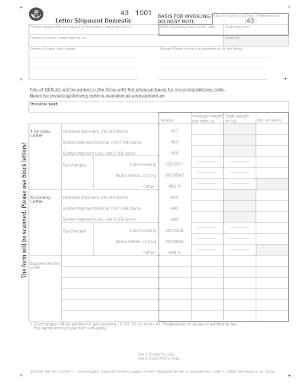 Swedish Domestic Delivery Note