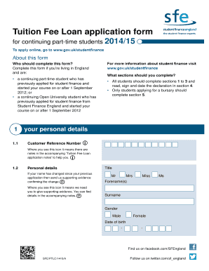 Tuition Fee Loan Application Form