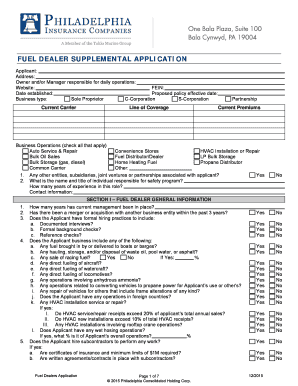 Fuel Dealer Supplemental Application