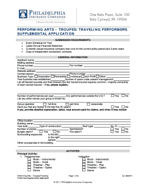Performing Arts Troupe Supplemental Application