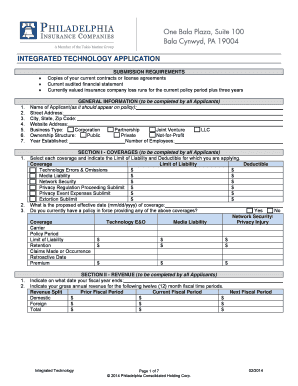 Integrated Technology Application Form