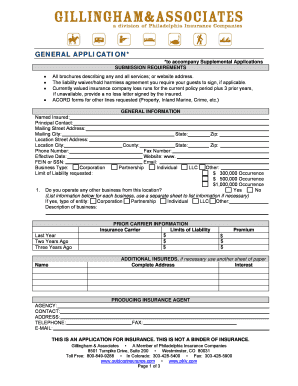 General Application for Insurance