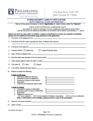 Cyber Security Liability Application