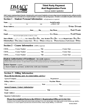 Third Party Payment and Registration Form