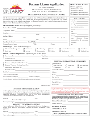 Ontario Business License Application