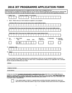 2016 JET Programme Application Form
