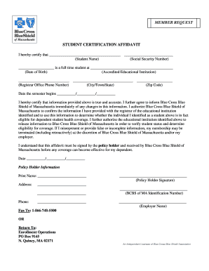Student Certification Affidavit