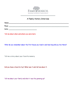 Family History Interview Form
