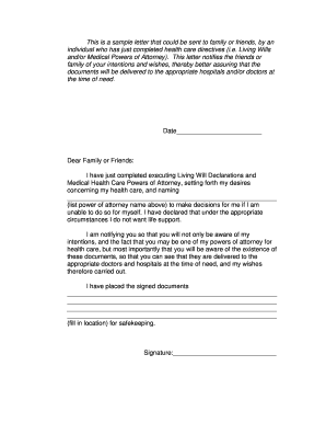 Healthcare Directive Notification Letter