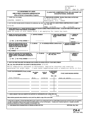 US Federal Employee Occupational Disease Claim Form