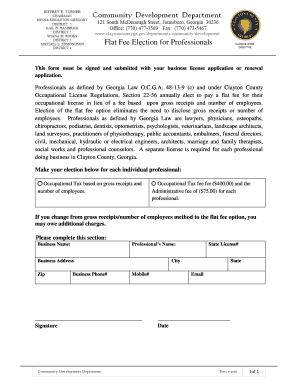 Flat Fee Election for Professionals