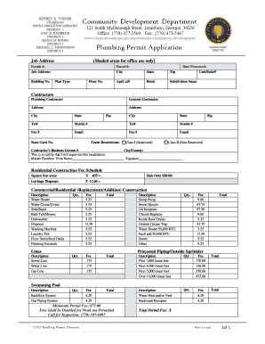 Plumbing Permit Application