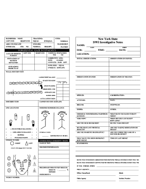 New York DWI Investigative Notes