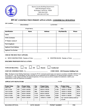 HVAC Construction Permit Application