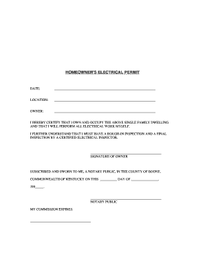 Homeowner's Electrical Permit