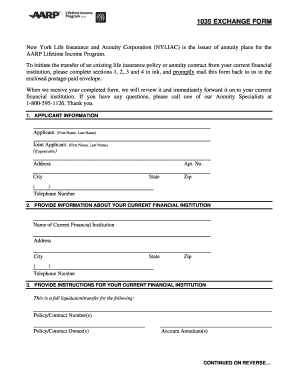 1035 Exchange Form